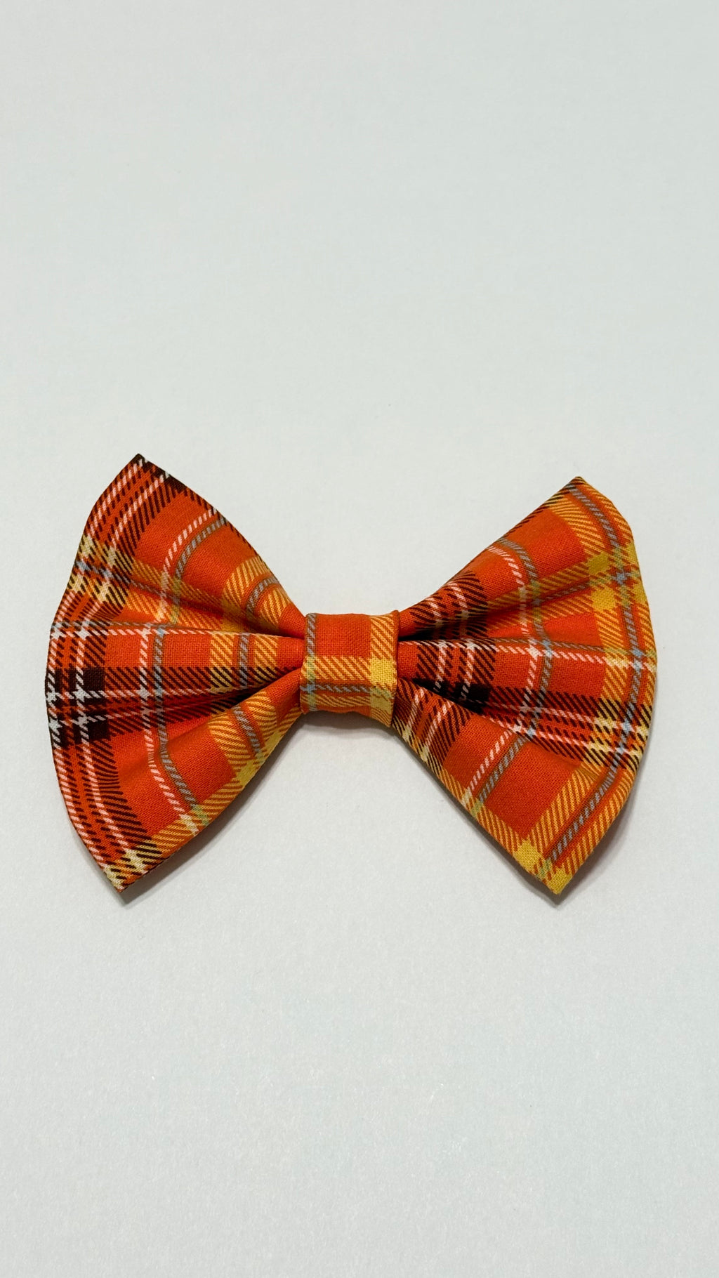 Dog Bow Tie: Orange  Plaid - Autumn Collar Accessory
